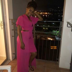 Pink cutout maxi dress